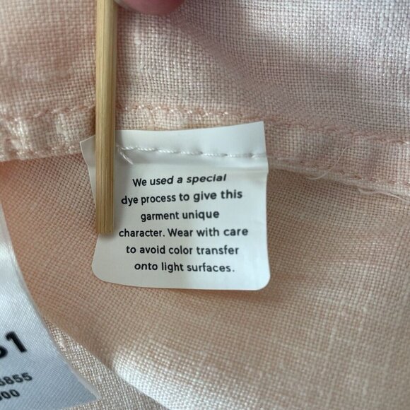 DL 1961 Women's Pink Candice 100% Linen Elbow Sleeve Crop Blouse Top Size XS - Picture 10 of 10